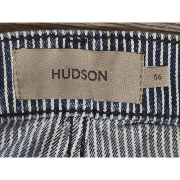 NWT Hudson Chino Shorts Size 36 Railroad Stripe Blue White Cotton Mens MSRP: 125 - Picture 8 of 8